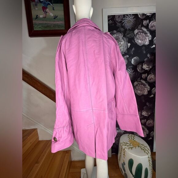 Free People We The Free Top Notch Leather Pea Coat/ size M - Picture 6 of 7